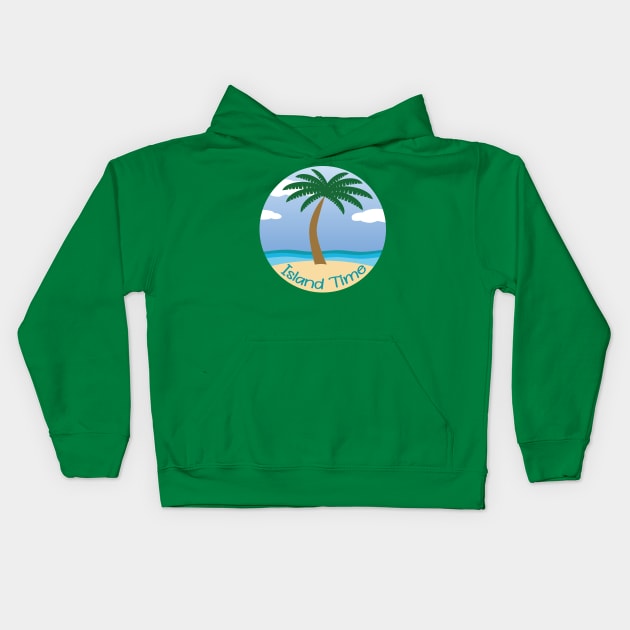 Island Time (on Teal) - Daydreaming of Aruba (or any island) Kids Hoodie by JossSperdutoArt